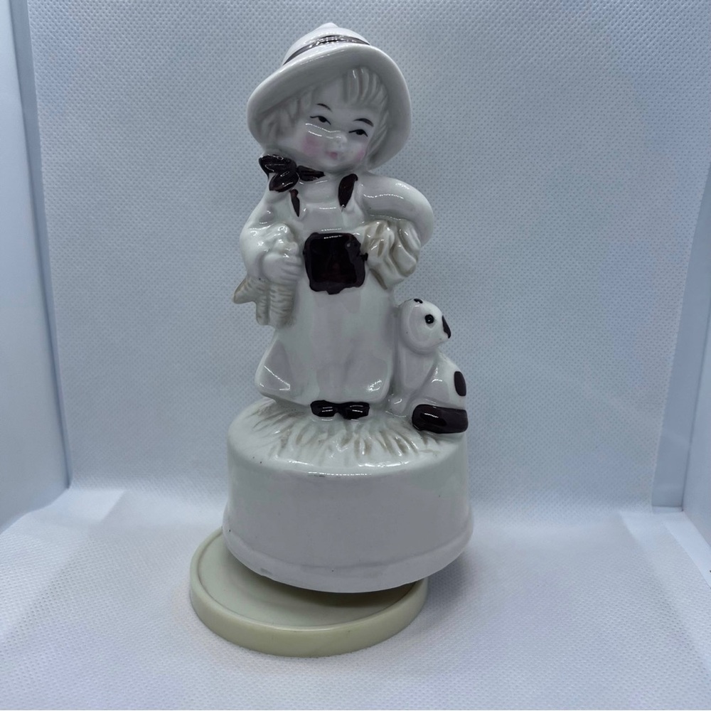 Vintage Maiden Girl Music Box Figurine